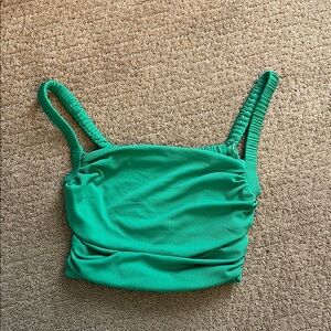 Hello Molly Vibrant Green Ribbed Crop Top